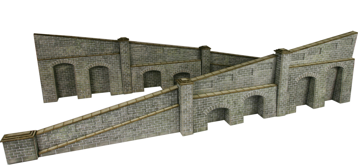 Ratio 537 Brick Arch Retaining Wall 2 x175mm x 66mm 00 Gauge Plastic Kit 1stPost