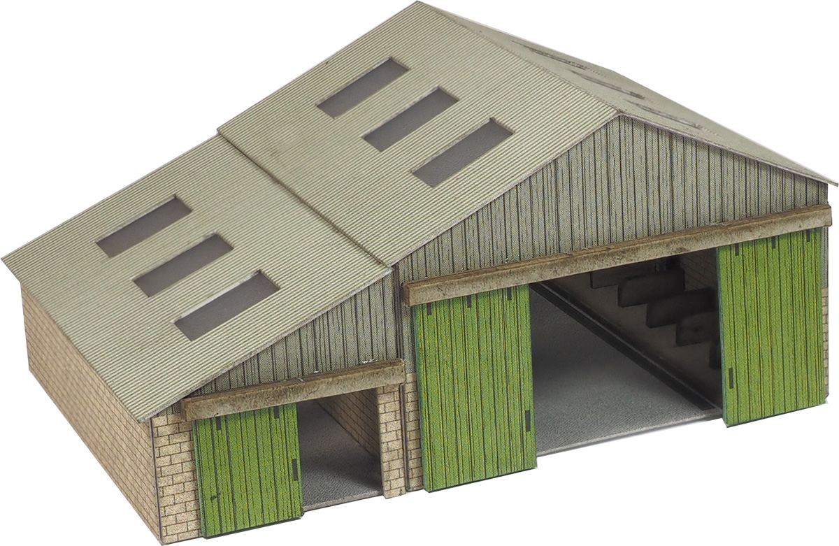 PO251 Metcalfe OO Gauge Model Railway Manor Farm Barn Pre-Cut Card Building Kit 
